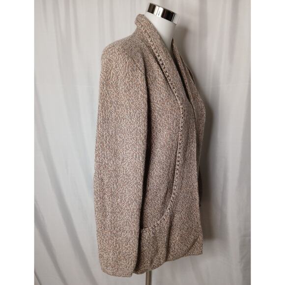 Simply Natural Alpaca Blend Openfront Cardigan Gray White Beige Made in Peru XL - Picture 10 of 10